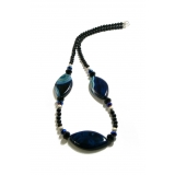 Beaded Agate and Onyx Necklace Beaded Agate and Onyx Necklace